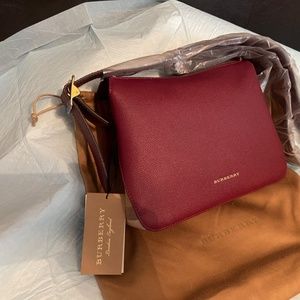 Burberry Plum Helmsley Grained Leather Crossbody Bag